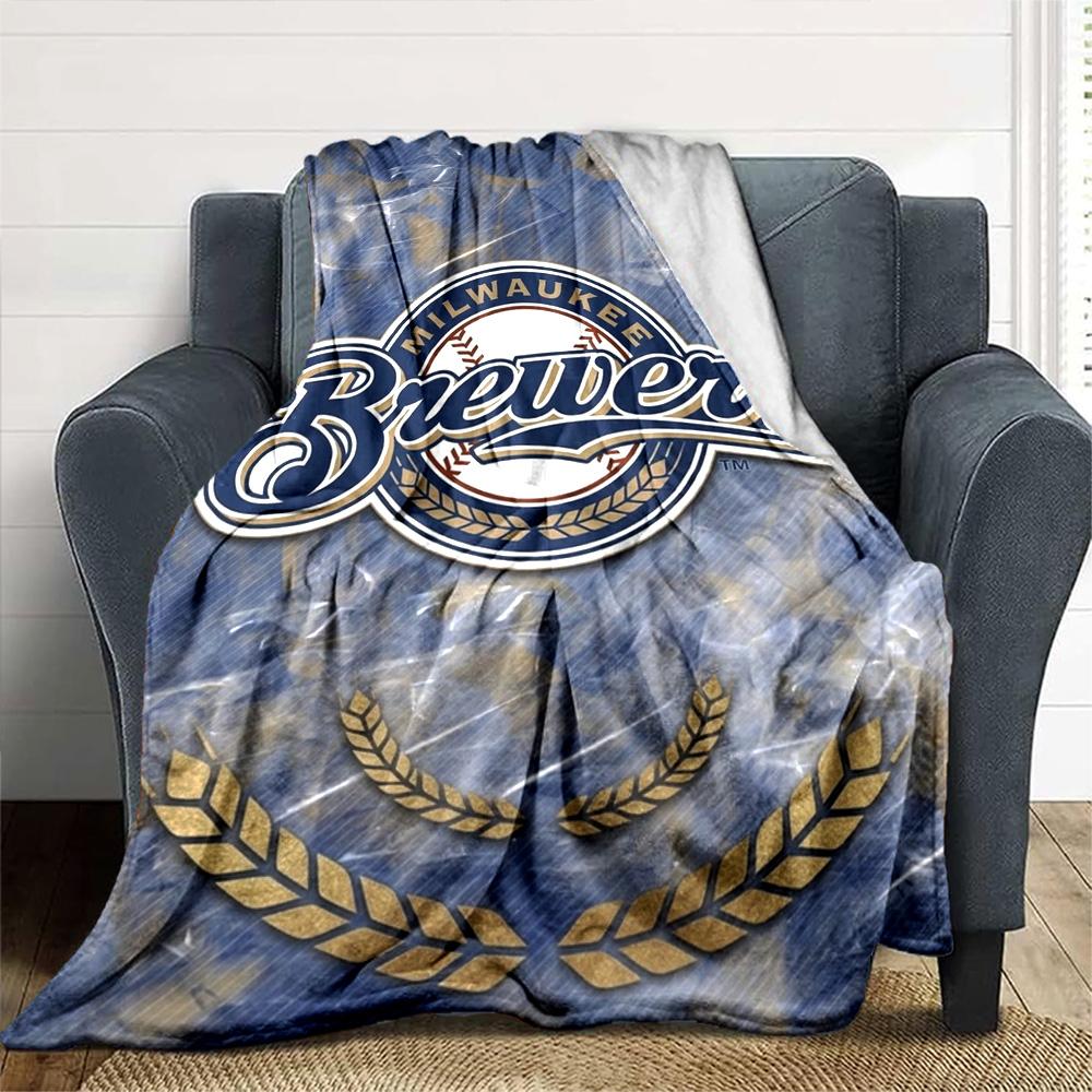 Milwaukee Brewers Druck Flanelldecke Hohe Qualität Warm Bequem Decke für Alle Jahreszeiten Perfekt für Geschenke Heimdekoration