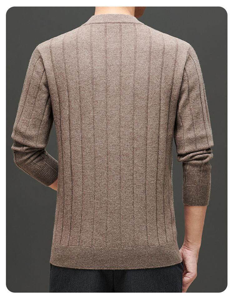 Men's Thick Cable Knit 100% Wool Sweater - Warm and Casual Autumn/Winter Base Layer Knitwear