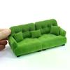 Dollhouse Miniature Simulation Flocking Sofa Model Mini Living Room Furniture Decoration Pretend Play Toys Props DIY Craft