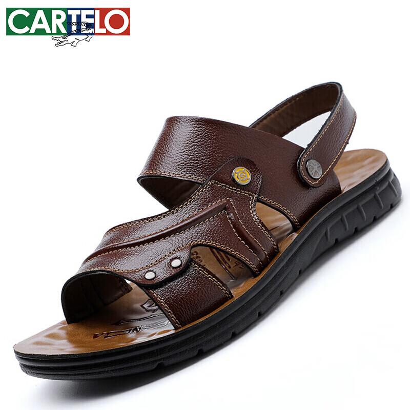 CARTELO Men s Leather Dual-Wear Beach Sandals 9252 42