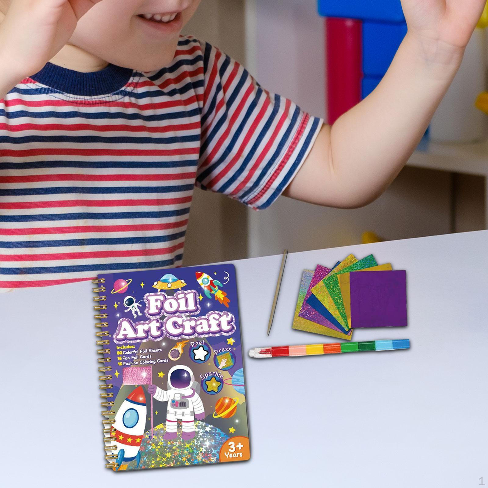 

Фольга Художественное ремесло для детей Раскраска Принадлежности Подарки на день рождения Волшебная наклейка C