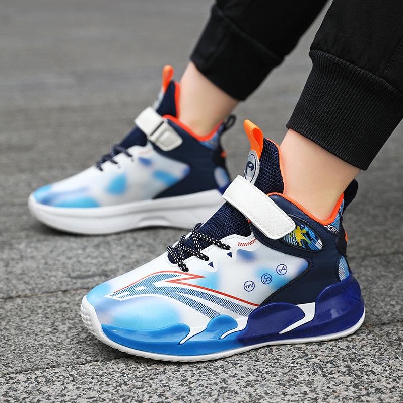 Children's Sports Shoes Boys' Breathable Basketball Shoes Primary School Students' Actual Combat Sneakers Boys' Mesh Running Shoes Entity