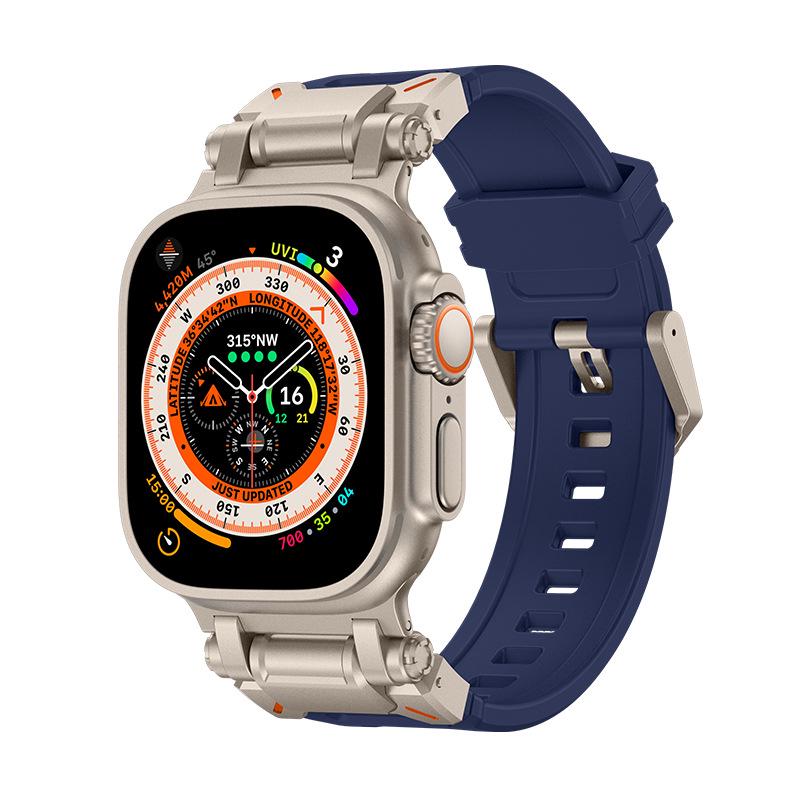 Compatible Silicone Explorer Band for Apple Watch Series 8, 9, and Ultra Models