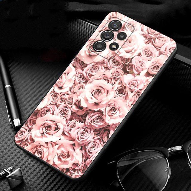 

Чохол для Samsung Galaxy A51 A71 A01 A11 A21 A21s A31 A41 A72 A52 A42 A32 A22 A12 A02 A02s F42 Shell Rose Pink Bling Pattern For Samsung A21s