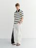 Deonseuteupomaen Multi Striped Polo Knit_Unisex_Udsw6B122_Cream / Navy