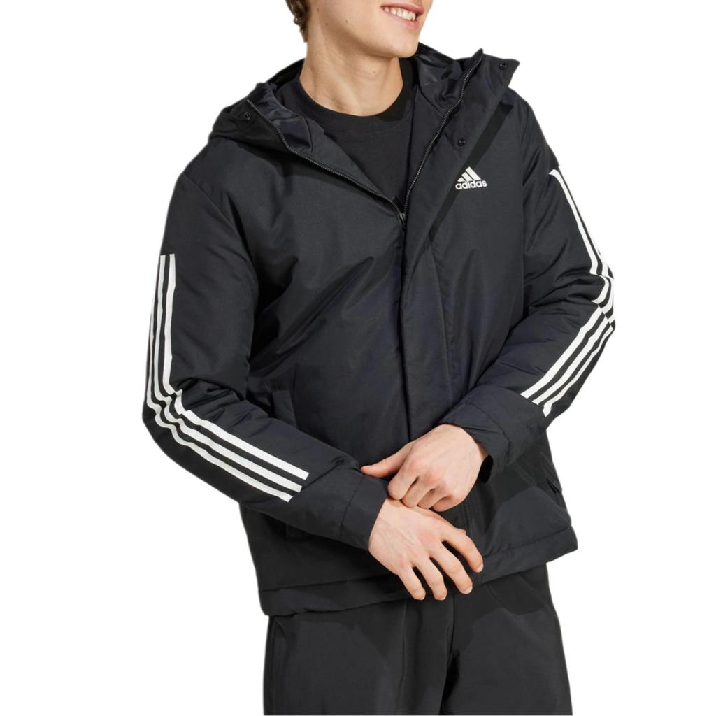Adidas Logo Striped Printed Hooded Zip-Up Long Sleeve Jacket Men Jacket Black IX8884