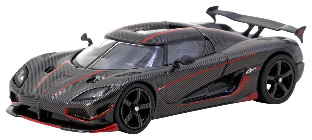 Speedmaster Japan TARMACWORKS Koenigsegg Agera RS Black Carbon Accents Finished Model 1/64 Fiber/Red T64G-TL005-BCF