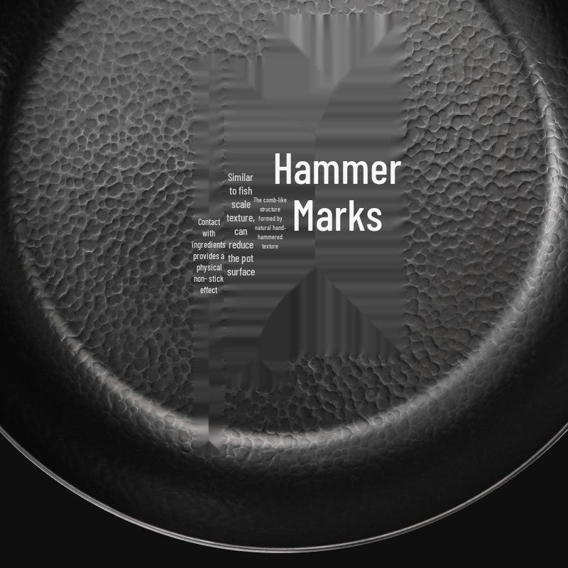 **Hand-Forged Non-Stick Zhangqiu Iron Frying Pan with Thick Flat Bottom**