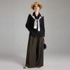 Women's Classic Striped Shawl Faux Two-Piece Shirt