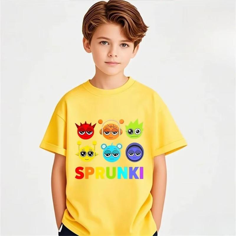 2026 Hot Sprunki Cartoon T Shirt Summer Kids Game Clothes Teen Boys Short Sleeve Tops Baby Girls Cartoon Children Clothing