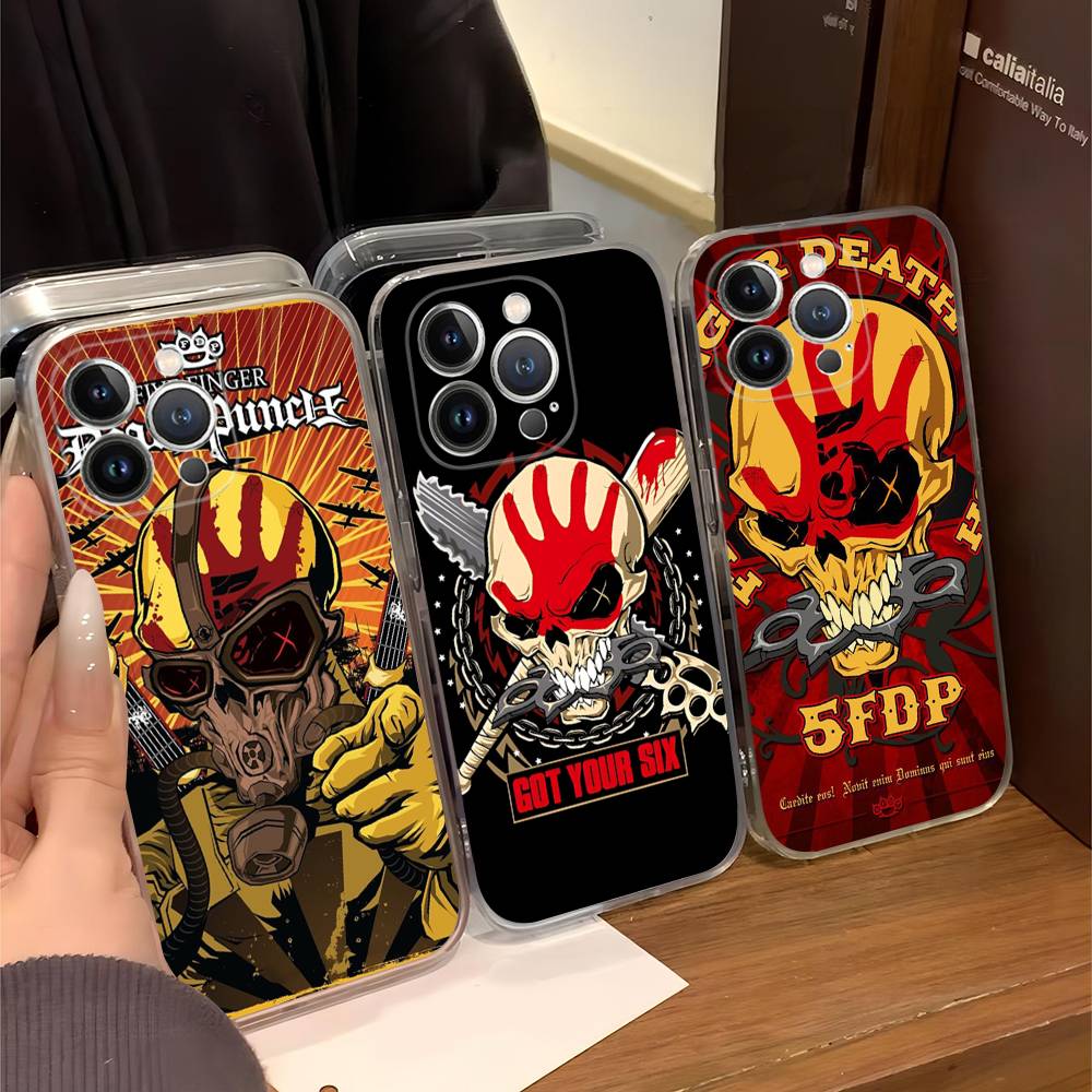 Beliebte Band F-Five Finger Death Punch Transparente Handyhülle Für IPhone 17 Air 16 Pro Max 15 14 13 12 11Plus Stoßfeste Hülle