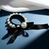 Elegant Pearl Bow Hair Tie - Korean Style, High Elasticity, Versatile for Ponytails and Buns