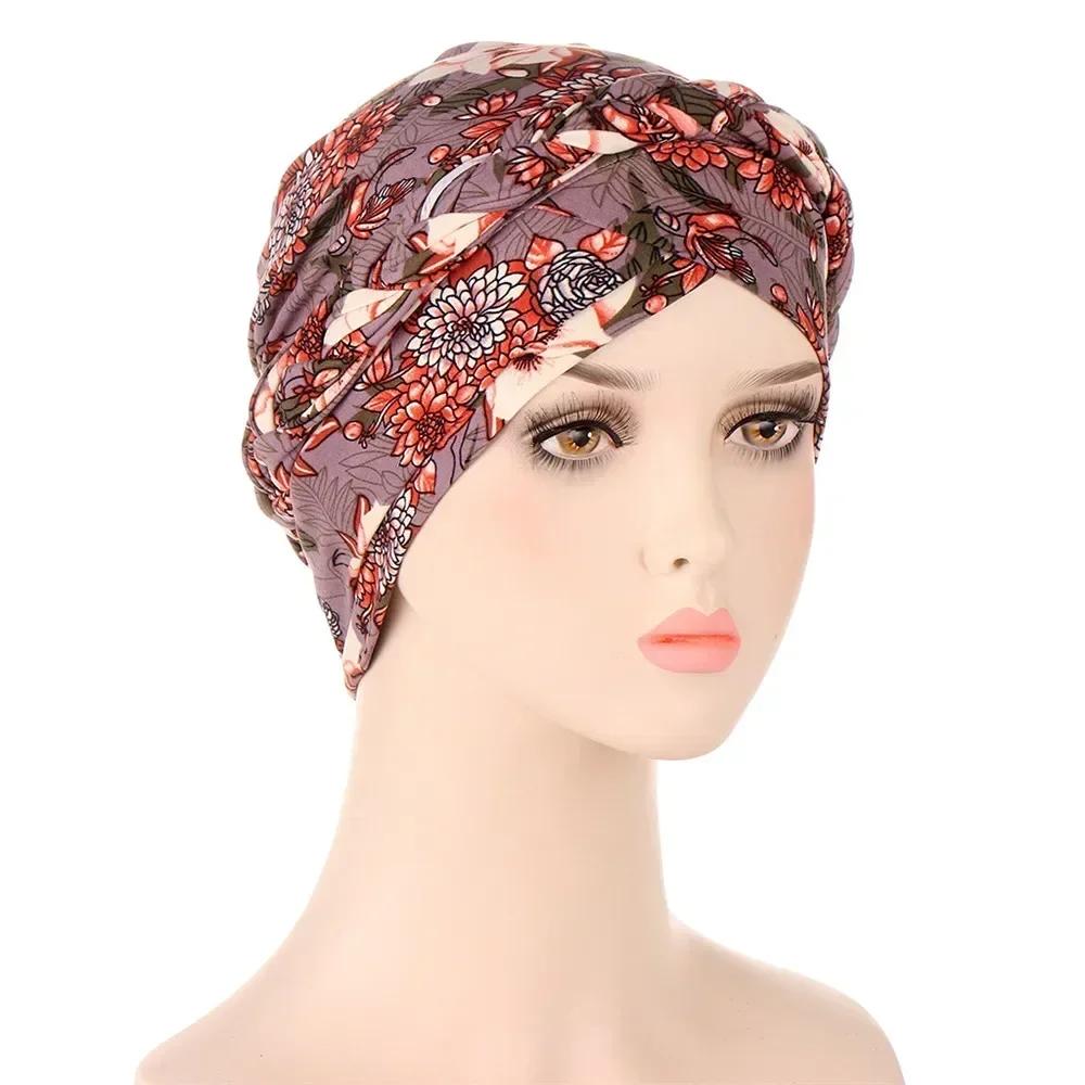 Velour Muslim Women Braid Hijab Turban Chemo Stretch Cap Hair Loss Hat Head Wrap Islamic Bonnet Headwear Beanie Cover