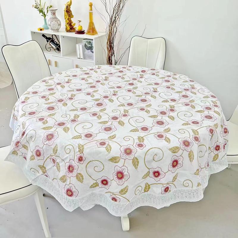 Restaurant-Grade Round Plastic Tablecloth - Waterproof & Oil-Proof, Scald-Resistant, Wash-Free, Ideal for Home or Hotel Use