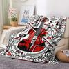 Guitar Geometry Print Flannel Blanket, High Quality Comfortable for All Seasons, Home Decor, Warmth and Comfort, Perfect for Christmas Gifts57