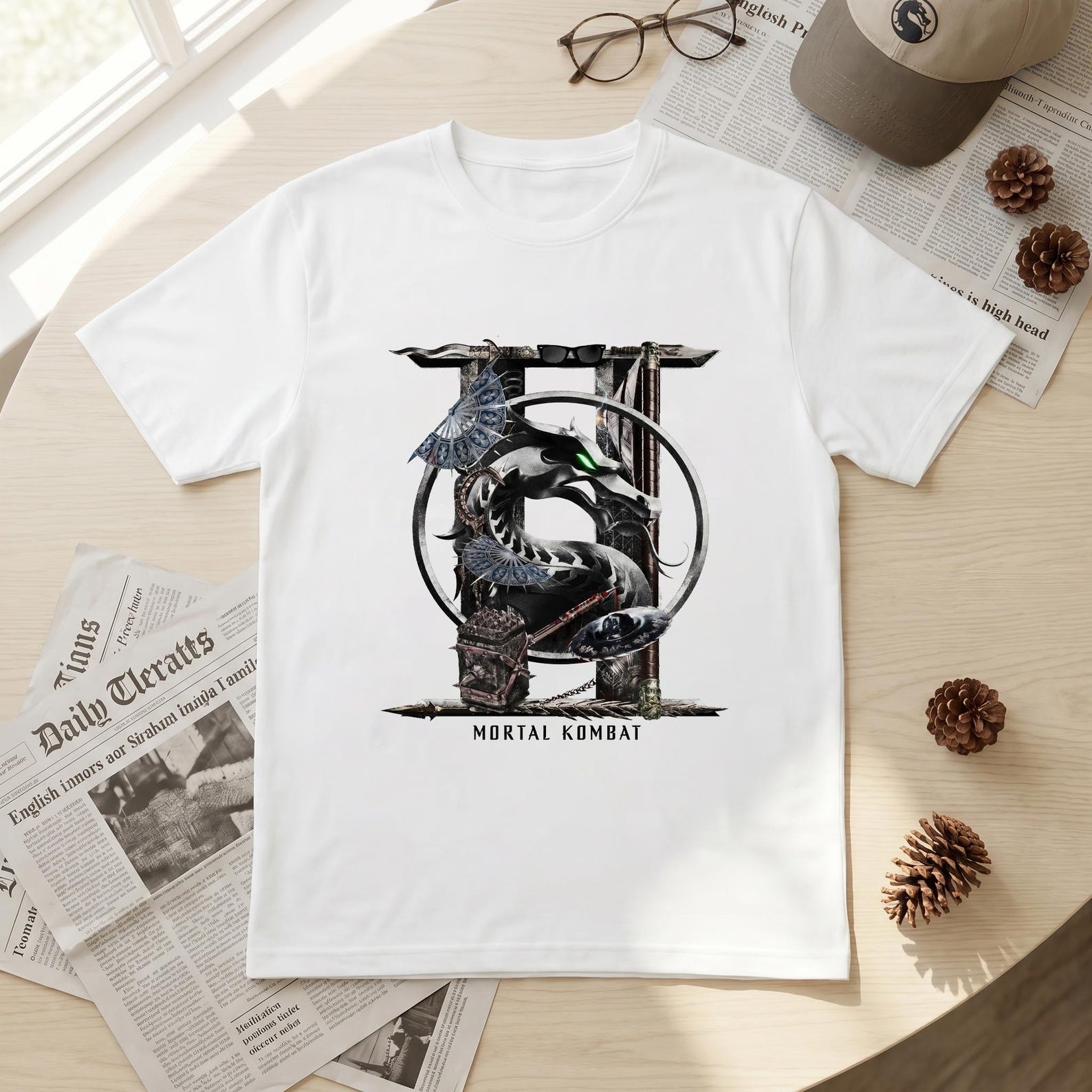 Mortal Kombat 2 Dragon Logo T-Shirt, MKII Graphic Game Tee, Graphic Mortal KombaT-Shirt, Graphic Mortal KombaT-Shirt, Mortal Kombat Fan Gift M