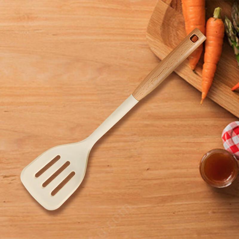 Silicone Frying Spatula with Wood Handle