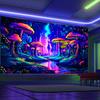 Psychedelic Fluorescent Forest Mushroom Tapestry Neon Wall Hanging Bedroom And Living Room Decoration