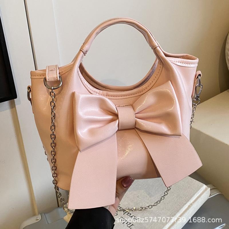 New Popular and Fashionable Large-capacity Bow Handbag, Foreign and Beautiful, High-end Backpack, Personalized Leisure Bag