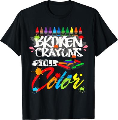 Zerbrochene Buntstifte Malen Immer Noch T-Shirt für Bewusstsein für psychische Gesundheit Unisex