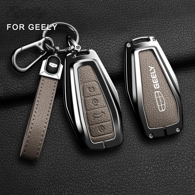 High Quality Zinc Alloy Goat Leather Car Key Case Cove for Geely Coolray X6 X7 EX7 Emgrand Global Hawk GX7 Remote Accessories