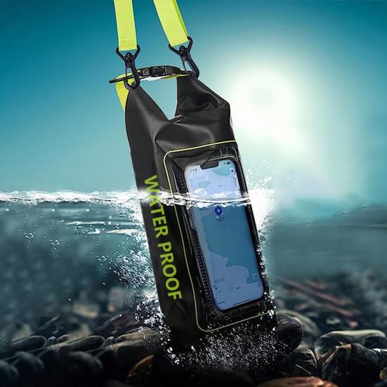 2L voděodolná suchá taška batoh s dotykovou obrazovkou Pouzdro na telefon Venkovní vak na vodní sporty pro jízdu na kajaku Rafting Turistika