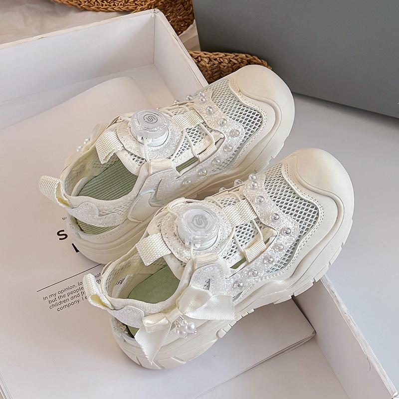 Breathable Girls  Summer Sandals 2026: Mesh Upper, Closed Toe, White, Hot Style. 26