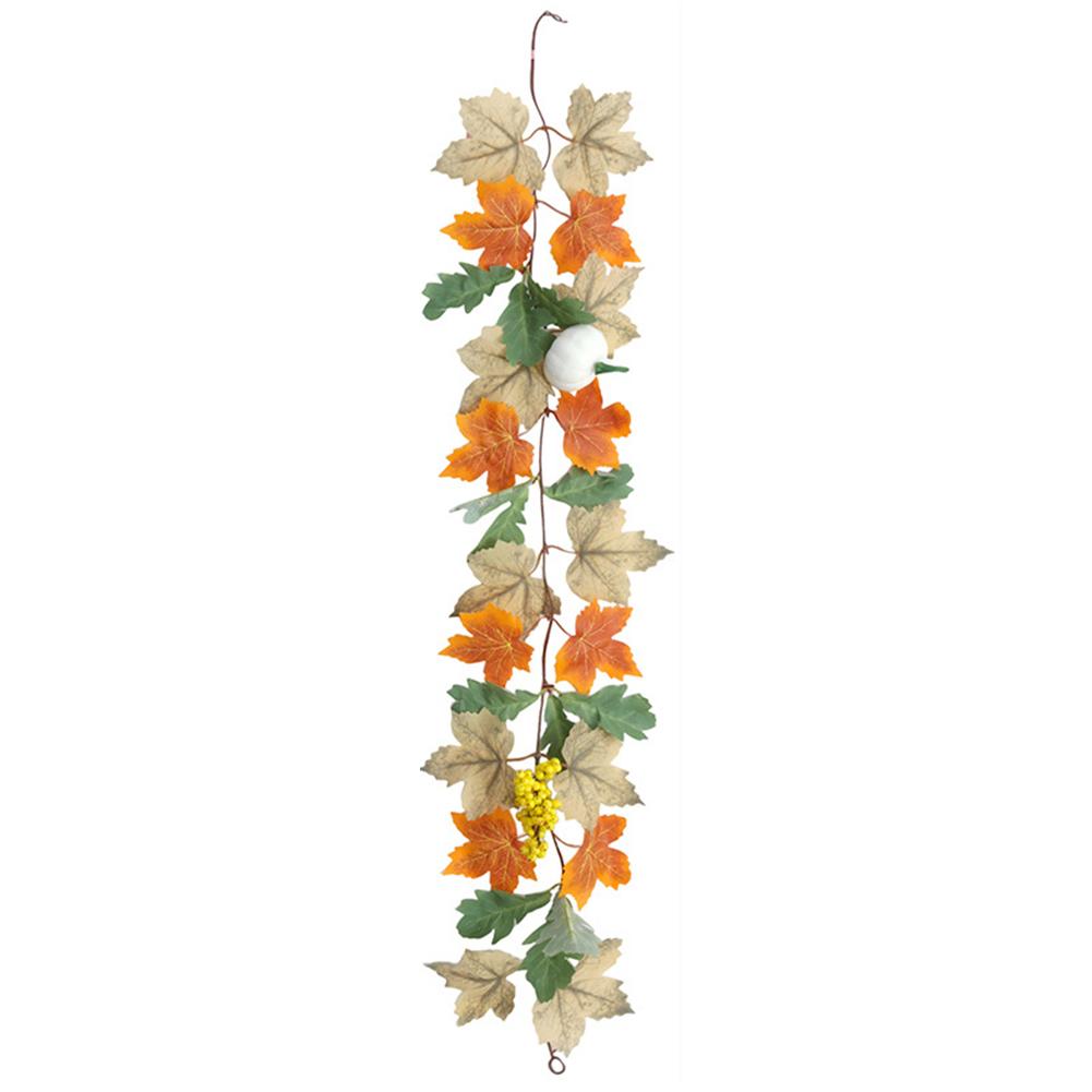 Autumn Decor Artificial Maple Fall Leaf Vine Garland Hanging Wedding Thanksgiving Decorations Home Halloween Fireplace Decor