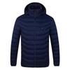 Men's Multi-Zone Hooded Electric Heated Cotton Coat with Long Sleeves