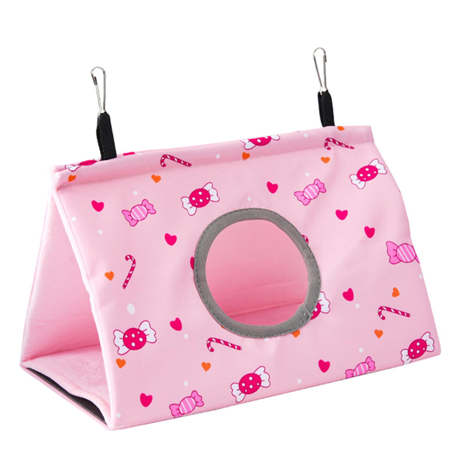 

Colorful Bird Hammock Soft and Warm Bed for Resting Hiding Playing and Sleeping Convenient Hole Design for Easy Access M рожевий