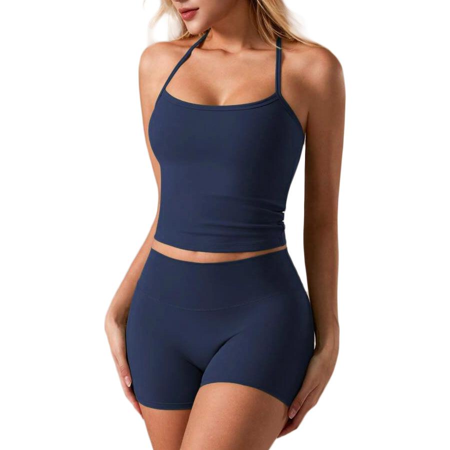 New Soft Touch Beauty Back Underwear Yoga Set Pilates Quick-drying Fitness Shorts Two-piece Set