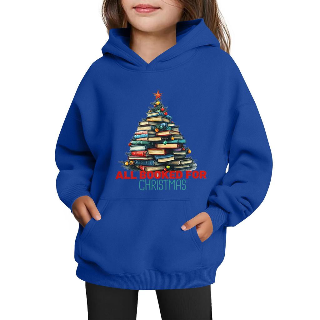 Sweatshirts For Teen Girls Hoodies Long Sleeve Drawstring Pullover Cute Printed Oversized Hoodie Christmas