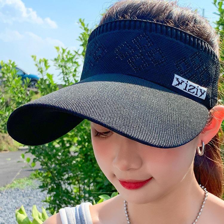 Chapeau pare-soleil à large bord pour femme, décontracté, réglable, protection UV, pliable, sport, vide, casquette de plage, chapeau de soleil