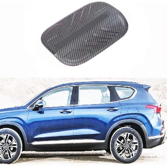 /ABS Carbon Fiber Style Auto Fuel Filler Door Cover Gas Tank Cap Decoration Cover Trim for Hyundai Santa Fe IX45 2019-2020