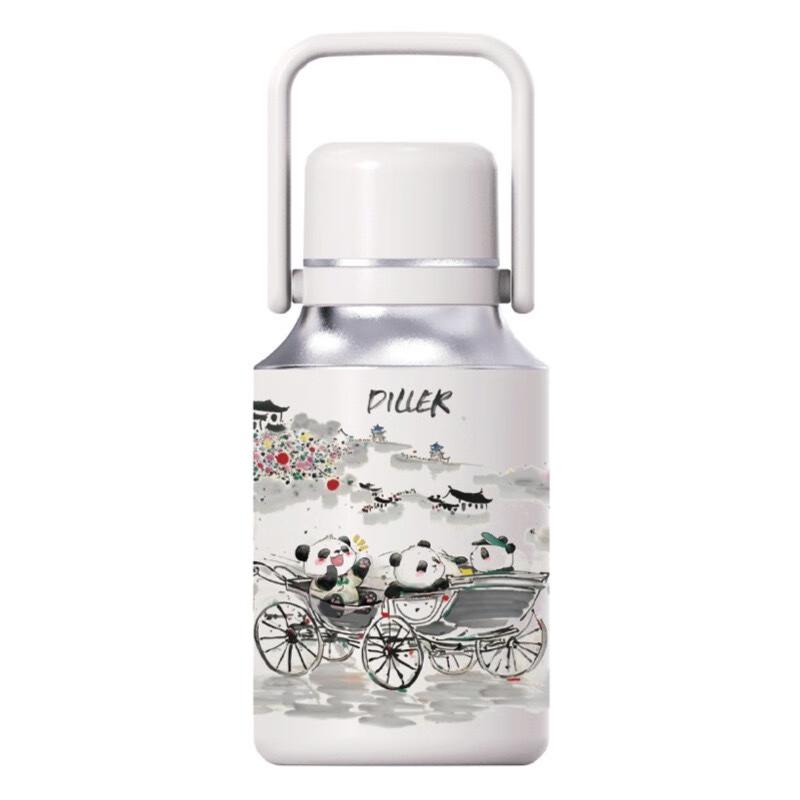 Diller Watercolor Panda 1000ML Insulated Thermos