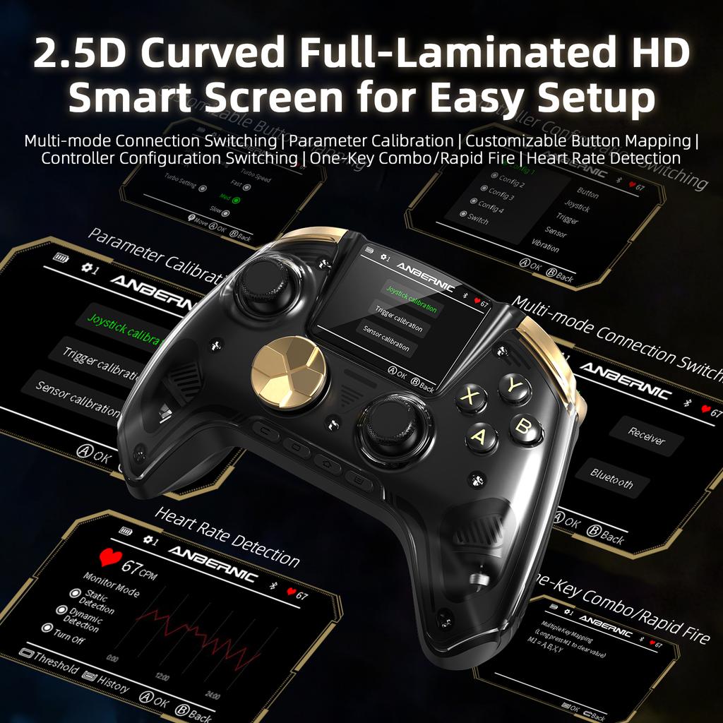 Anbernic RG G01 / RG P01 Retro Games Controller Hall Effect Triggers XBOX Gamepad for PC Android IOS Steam Linux Supports Bluetooth 5.3/Wired/2.4G