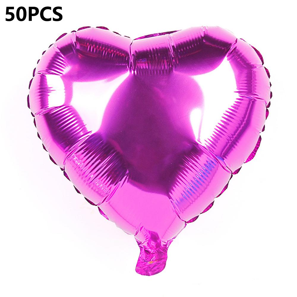 PJ-Q11 50Pcs 44cm Colorful Heart Shape Aluminum Foil Balloons Inflatable Balloons for Birth Wedding Birthday