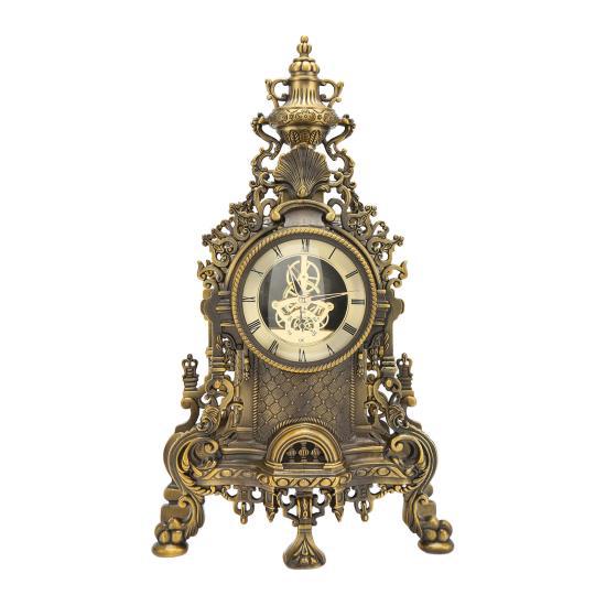 European Vintage Table Clocks Semi Mechanical Quartz Movement Metal Desk Clock for Homes Offices Hotels Markets