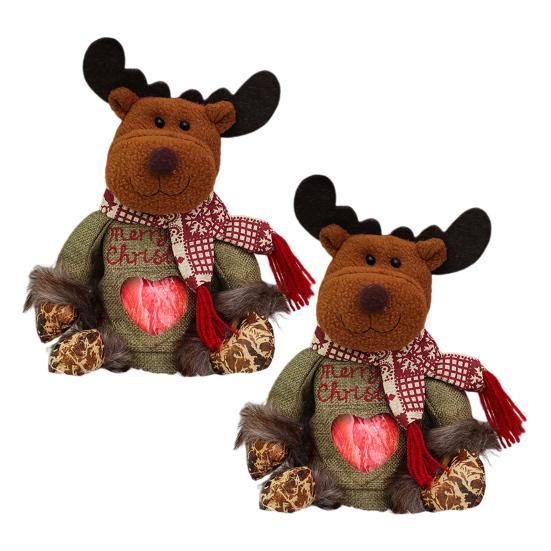 Christmas Gift Bag Santa Claus Deer Snowflake Shape Candy Bag Zipper Design Reusable Fabric Xmas Storage Bag