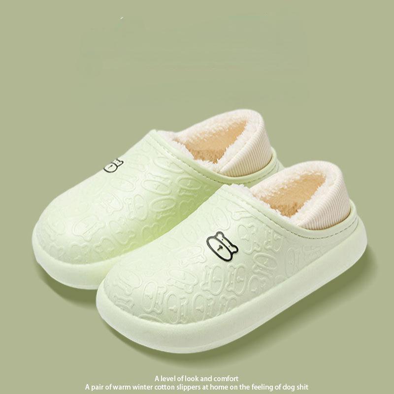 Little Bear Cotton Slippers New Popular Women's Indoor Plush Cute Thick Sole Waterproof and Anti Slip Plush Slippers