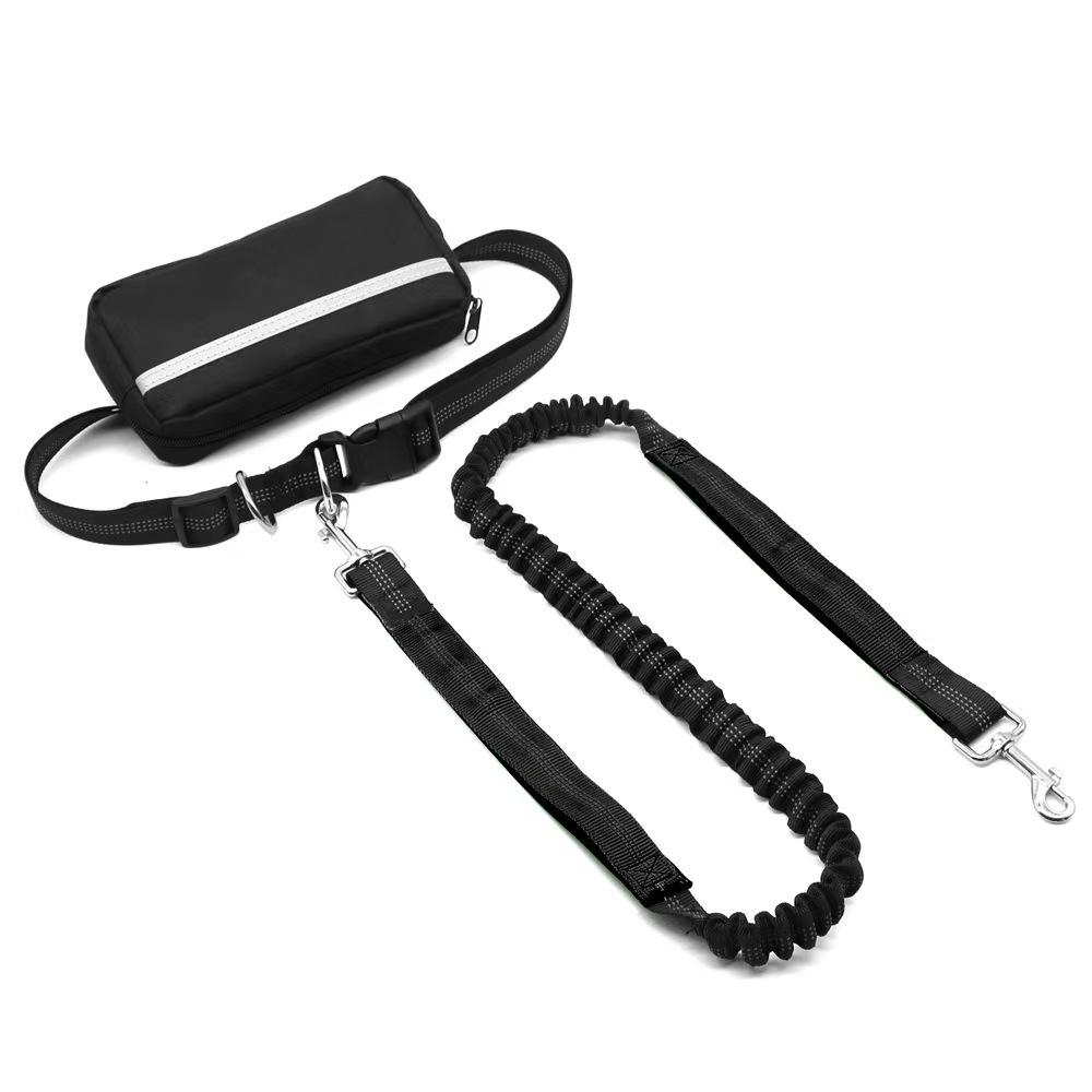Multifunctional Reflective Waist Bag with Bungee Dog Leash