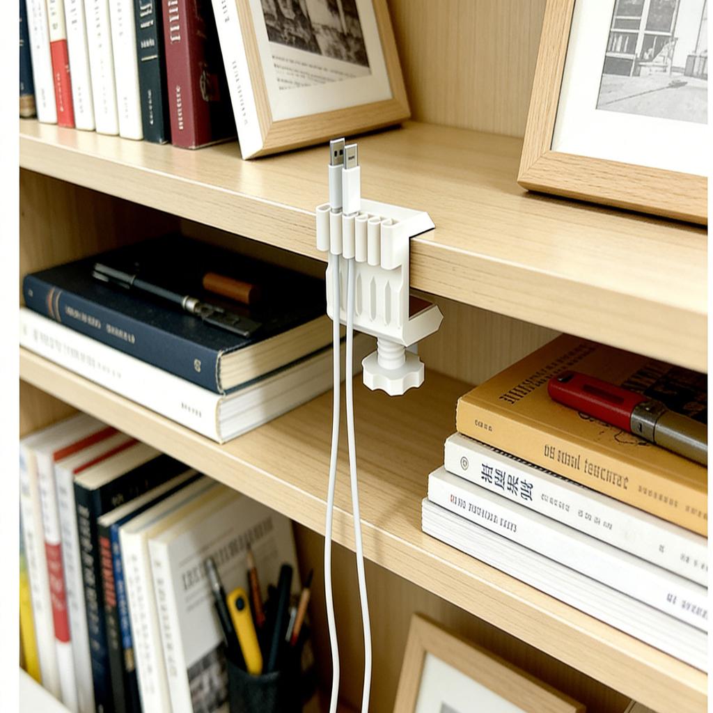 3D Printed Pla Eco-Friendly Material Desktop Data Cable Holder, Desktop Traceless Cable Management and Storage Organizer, 1 Pc