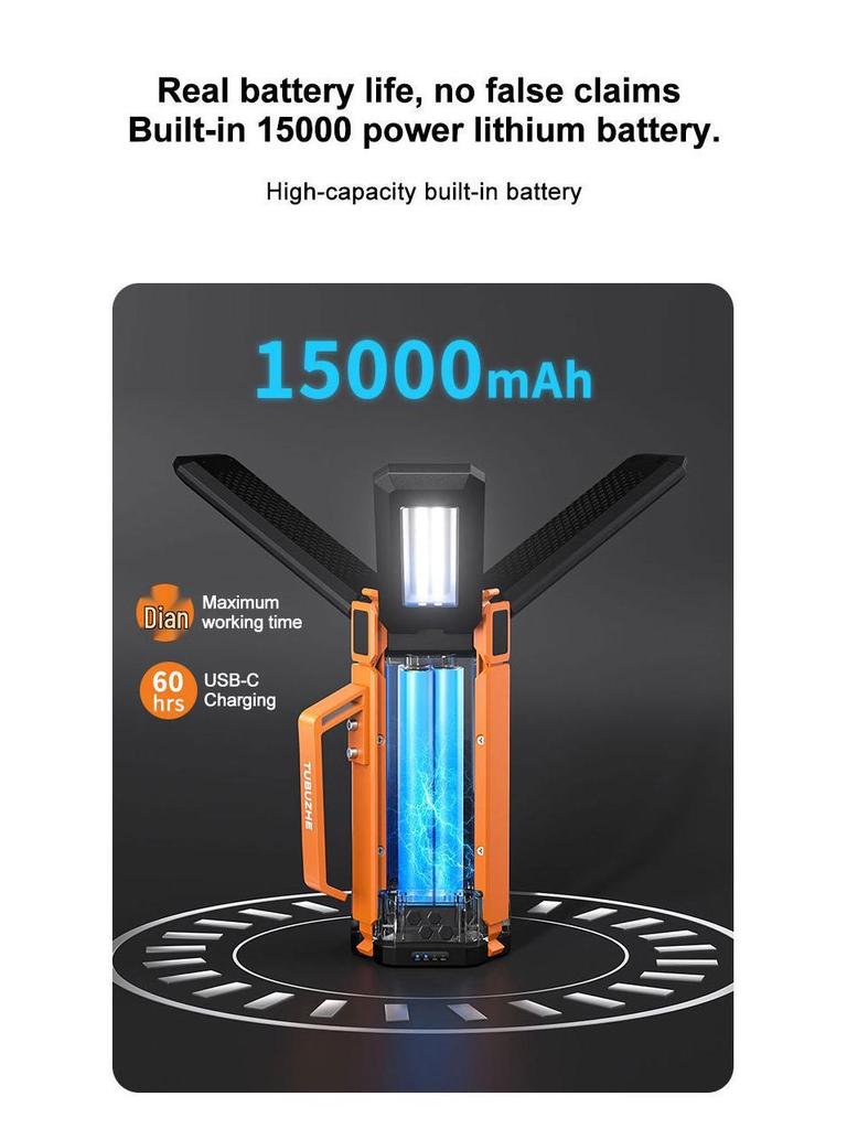 Retractable 3000 Lumens Folding Camping Lantern with Stand and Atmosphere Lighting