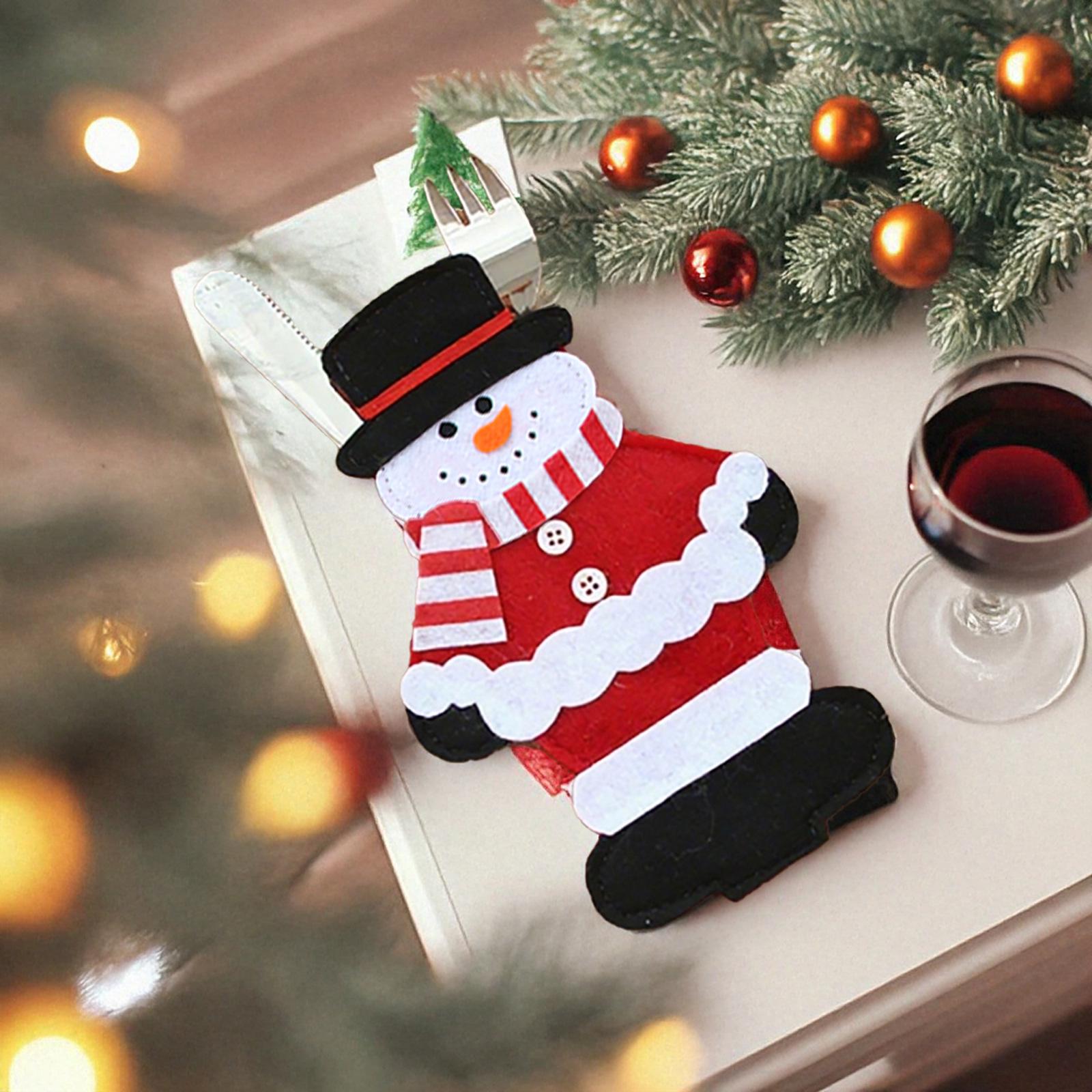 

Santa Claus Christmas Cutlery Set - Knife & Fork Bag with Christmas Decorations