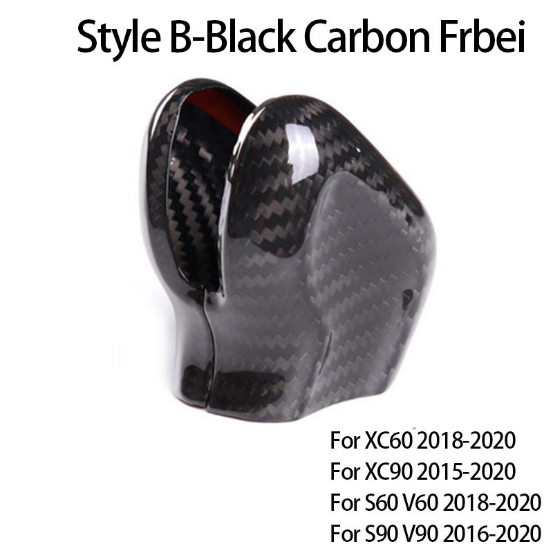 For Volvo XC60 XC90 S60 V60 S90 V90 S80L V40 Real Carbon Fiber Car Gear Shift Knob Head Cover Sticker Panel Trim Car Accessories