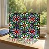Mini Paravan Decorativ Pliabil Efect Vitraliu Divizor cu 3 Panouri Ornament Paravan Pliabil Acrilic pentru Desktop Ornament pentru Casă Sufragerie Dormitor