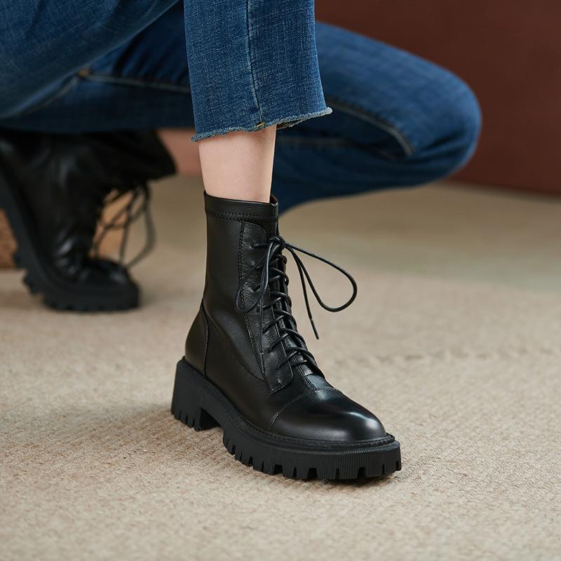 Botas Martin de fondo grueso Botas de moto femeninas Inglaterra Encaje  retro Botas de motocicleta Knight Botas de mujer Botas de nieve Zapatos de  mujer comprar a buen precio — entrega gratuita,