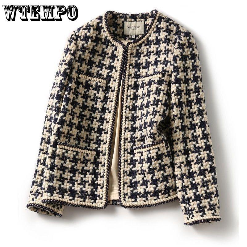 

Блейзеры Твид Темперамент Леди Ветровка Женская Элегантная Женская Мода Весенние и Осенние Женские Топы