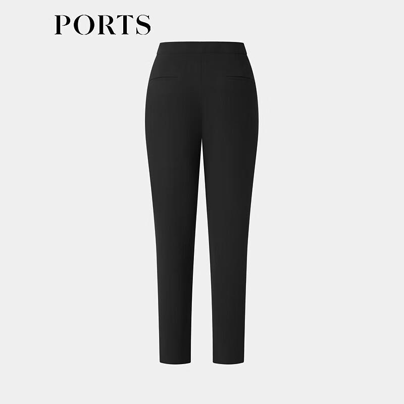PORTS Women's Black Cropped Skinny Commuter Pants