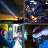 1/2PCS High Power Long Range LED Flashlight Zoomable Type-C Rechargeable Tactical Handheld Light for Outdoor Camping Fishing